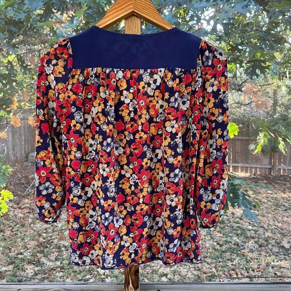 Anthropologie Porridge Colorful Floral 100% Silk Blouse Size S - Picture 2 of 7